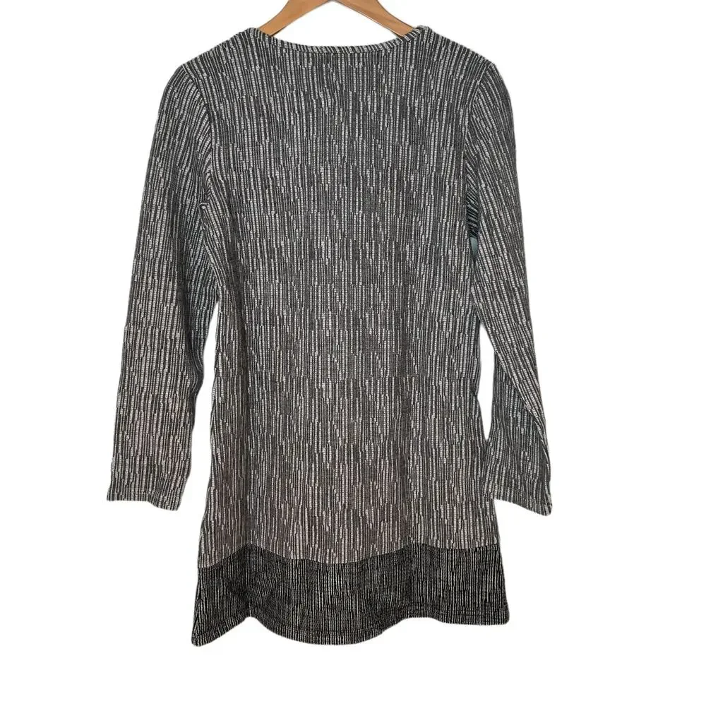 NEW Papillon Textured Liner Print Sweater Dress Grey Size Large - Picture 3 of 16